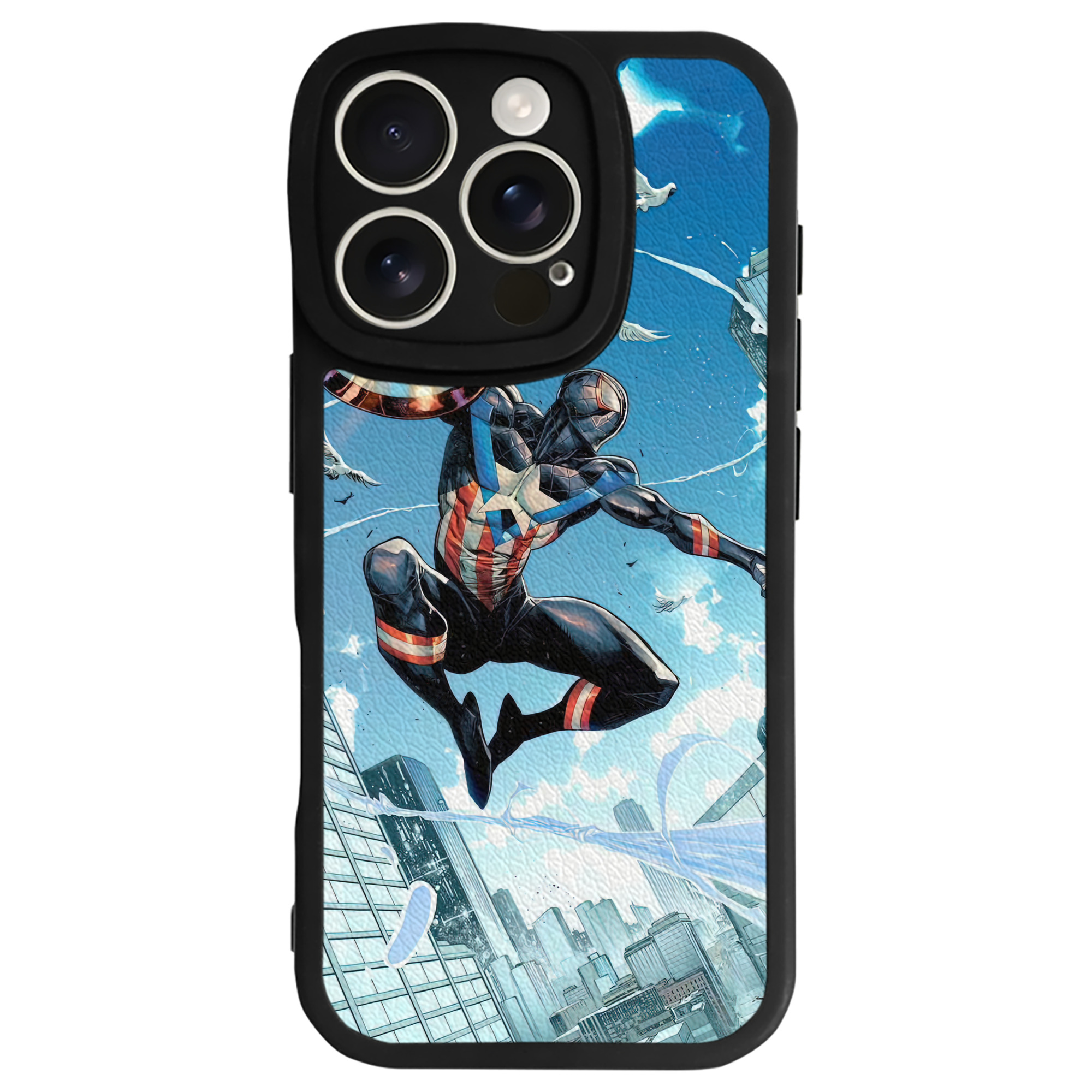 Spider Man スパイダーマン 【iPhone 16シリーズ対応】シリコンスマホケース（レザー調） 材質：シリコン